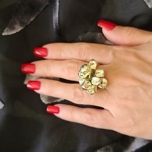 Women Handmade Jewelry Gold multi Cube Ring